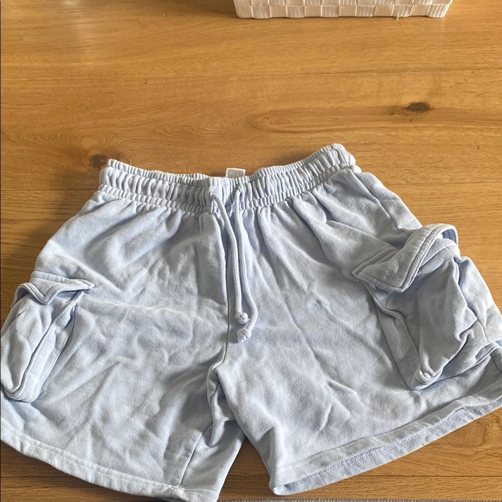 Light Blue Casual Shorts